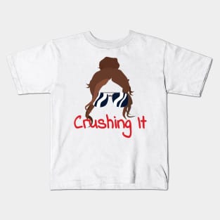 Messy Bun Crushing It Kids T-Shirt